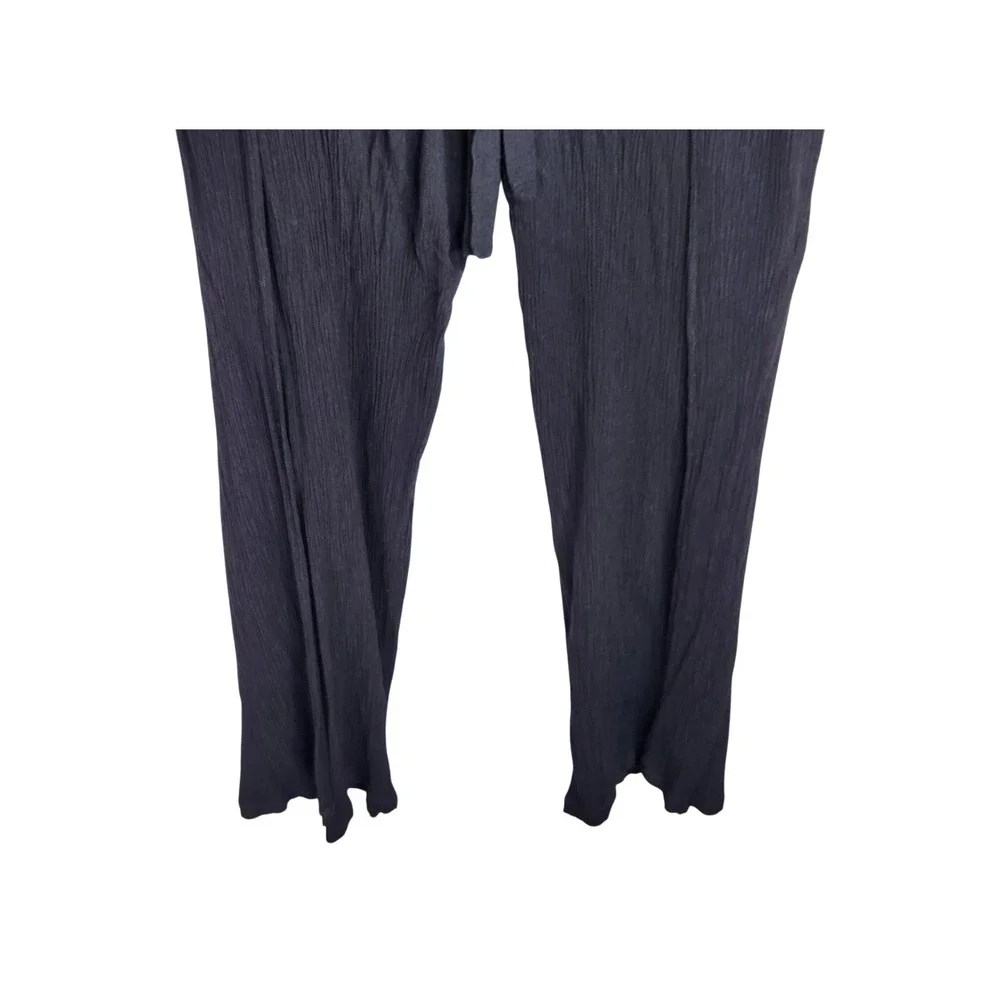 BECCA Cover Up Split‎ Leg Pants Size Medium Black Tie Front Beach Pool Cruise